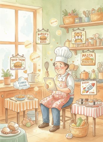 Sampul The Kitchen with Six Names