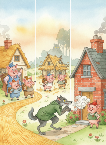 The Three Little Pigs (Pyle retelling)